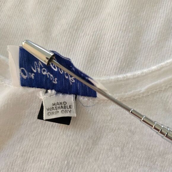 Vintage Cami Tank Top On Your Back By Jodi White Size S Lace Rosettes - Picture 8 of 9